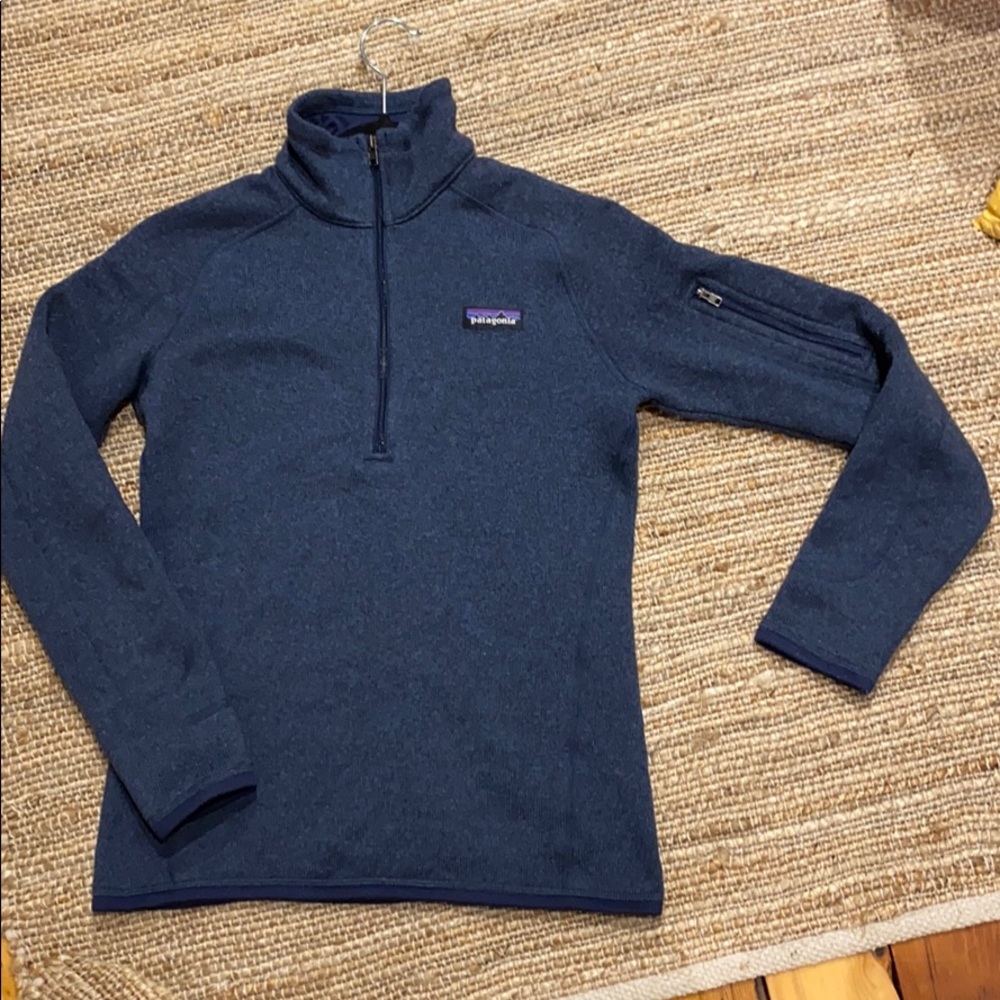 Blue Patagonia quarter zip